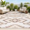 JONATHAN Y Neutral Diamond Kilim Indoor Outdoor Area Rug 4X6 Brown/Ivory, Sumak High-Low Pile for Backyard, Patio, Porch, Easy-Cleaning, High Traffic, Pet-Friendly, Non-Shedding (SBH107C-4) view 1