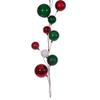 Vickerman 10' White, Red, and Green Assorted Finish Branch Ball Ornament Garland. view 2