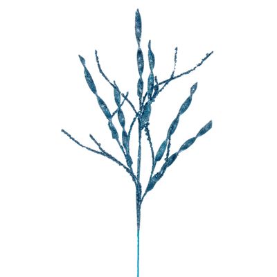 Vickerman 34" Baby Blue Wavy and Spiral Glitter Spray, 6 per Bag.