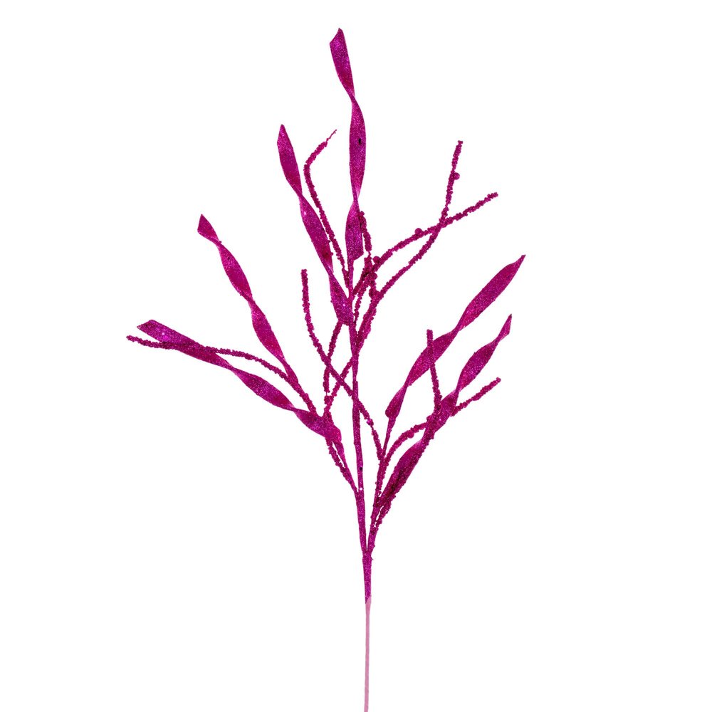 Vickerman 34" Hot Pink Wavy and Spiral Glitter Spray, 6 per Bag.