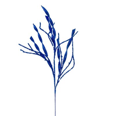 Vickerman 34" Blue Wavy and Spiral Glitter Spray, 6 per Bag.