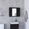 Hops Medicine Cabinet, Double Door, Mirror, One External Shelf, Black wengue Finish view 1