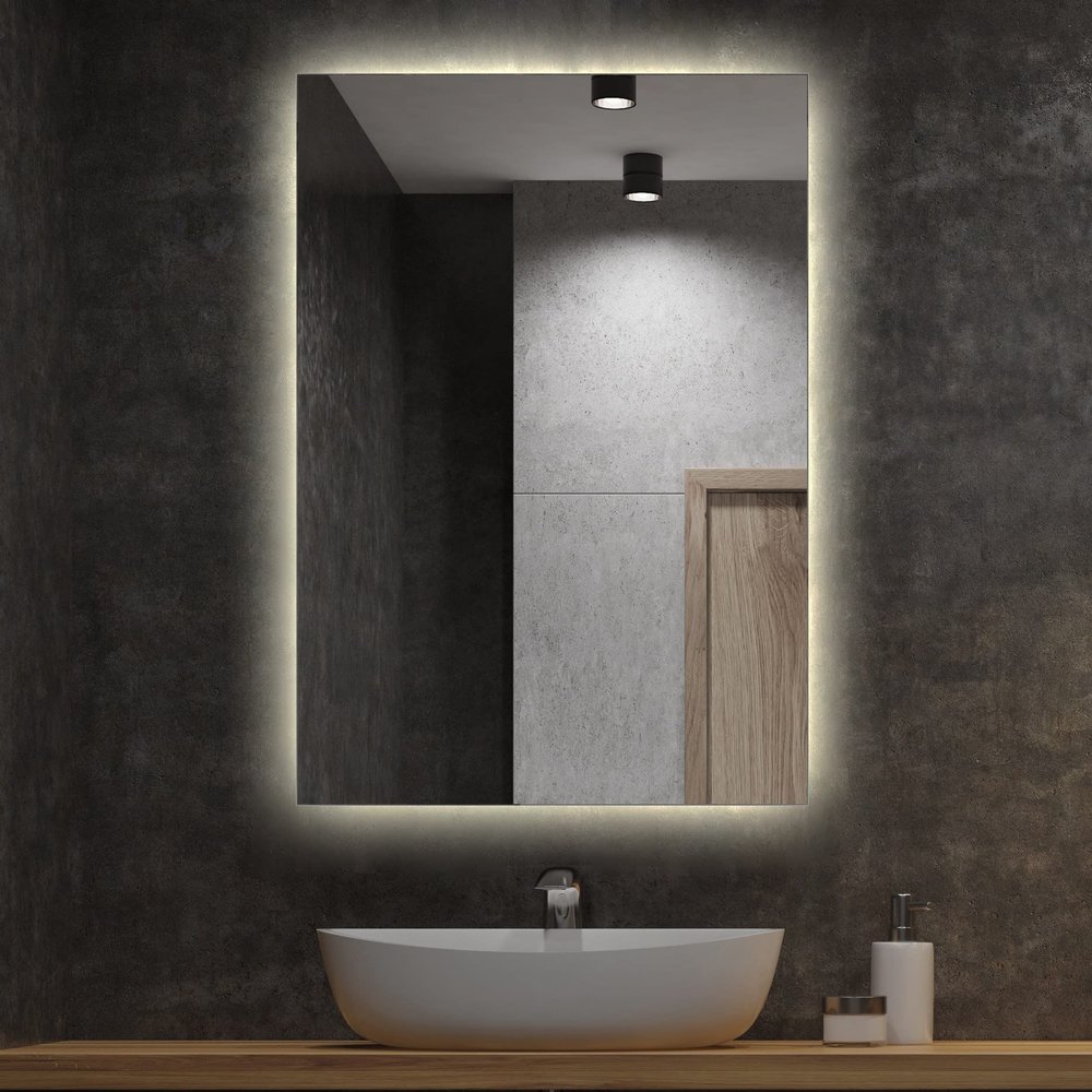 Tulup Mirror 27.6x19.7 inch / 70x50 cm Large with LED Decoration Warm Lights Make-up Wall Bathroom Bedroom