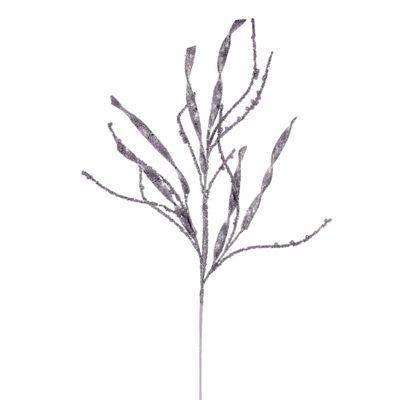 Vickerman 34" Silver Wavy and Spiral Glitter Spray - 6 Pieces per Bag, Measures 34 Inches from Top to Bottom