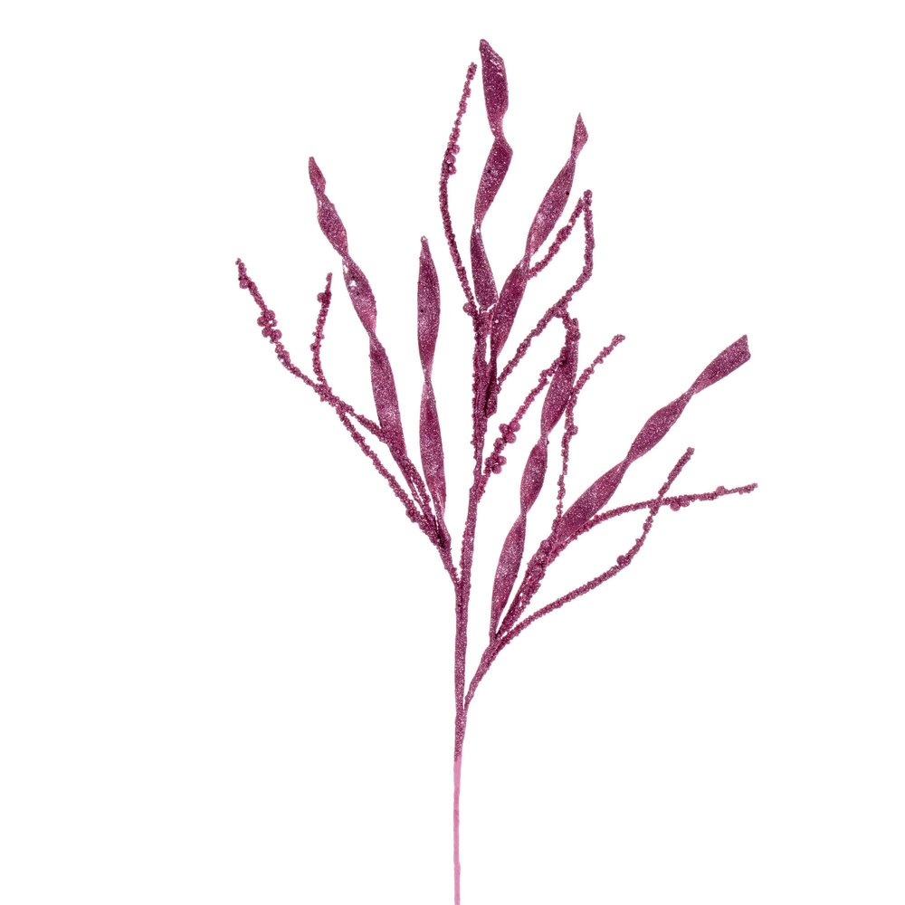 Vickerman 34" Pink Wavy and Spiral Glitter Spray, 6 per Bag.