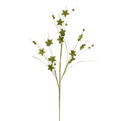 Vickerman 33" Lime Star and Ball Glitter Spray, 6 per Bag.