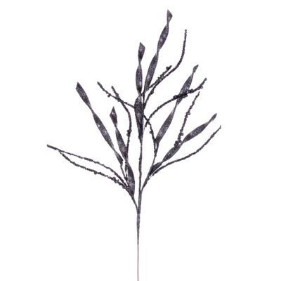 Vickerman 34" Pewter Wavy and Spiral Glitter Spray, 6 Pieces Per Bag, Measures 34 Inches from Top to Bottom
