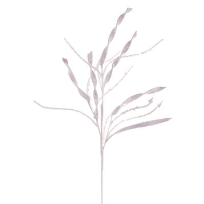 Vickerman 34" White Wavy and Spiral Glitter Spray, 6 per Bag.