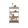 Linen Cabinet Jenne, Four Open Shelves - Light Oak/White view 3