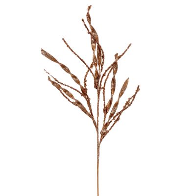 Vickerman 34" Rose Gold Wavy and Spiral Glitter Spray, 6 per Bag.