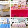 Efavormart 14ft Fuchsia Full Size 4 Layer Fluffy Tulle - Tutu Table Skirt for Party Events fits 6ft rectangle/48in Round Table view 4