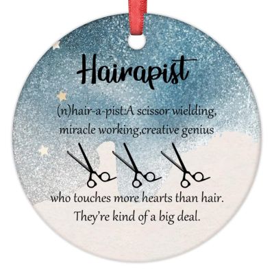 Barber Shop Hairdresser Stylist Christmas Ornaments 2022 Ornament for Christmas Tree Decor Hairapist Definition Personalized Christmas Ornaments Holiday Christmas Keepsake New Year Gifts 3 Inch