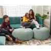 Jaxx Ellis Ottoman Shearling Faux-Lamb Plush Pouf for Modern Interior Design, Large, Mineral Green view 4