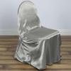 Efavormart Silver Chair Covers for Party 10 PCS Satin Self Tie Universal Banquet Wedding Folding Chair Cover for Dining Chairs Washable Slipcovers for Outdoors Events view 2