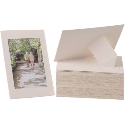 100 Pack Standing Paper Picture Frames 4x6,Cardboard Photo Frame with Easel,Paper Photo Frame Cards,Gallery Frames Bulk For Mother's Day Father's Day Graduation Birthday Wedding Classroom Craft DIY,White