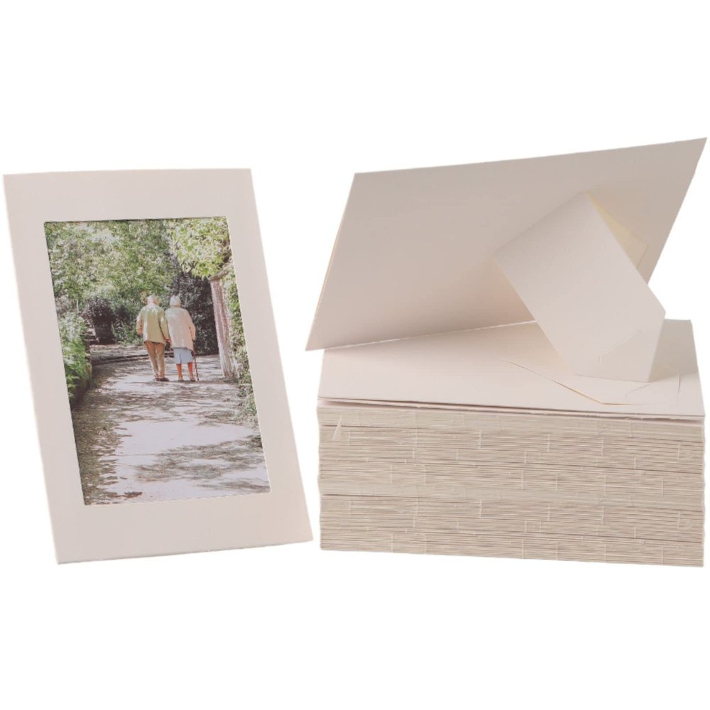 100 Pack Standing Paper Picture Frames 4x6,Cardboard Photo Frame with Easel,Paper Photo Frame Cards,Gallery Frames Bulk For Mother's Day Father's Day Graduation Birthday Wedding Classroom Craft DIY,White