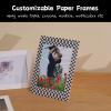 100 Pack Standing Paper Picture Frames 4x6,Cardboard Photo Frame with Easel,Paper Photo Frame Cards,Gallery Frames Bulk For Mother's Day Father's Day Graduation Birthday Wedding Classroom Craft DIY,White view 4