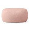 Jaxx Ellis Ottoman Shearling Faux-Lamb Plush Pouf for Modern Interior Design, Oval, Pink view 1