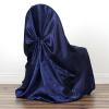 Efavormart Navy Blue Chair Covers for Party 20 PCS Satin Self Tie Universal Banquet Wedding Folding Chair Cover for Dining Chairs Washable Slipcovers for Outdoors Events view 1