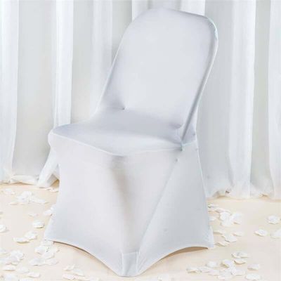 Efavormart 30 PCS White Premium Spandex Stretch Folding Chair Covers for Party Dining W/Foot Pockets Washable Wedding Chair Slip Covers for Outdoor -220GSM