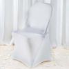 Efavormart 30 PCS White Premium Spandex Stretch Folding Chair Covers for Party Dining W/Foot Pockets Washable Wedding Chair Slip Covers for Outdoor -220GSM view 1
