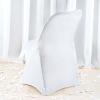 Efavormart 30 PCS White Premium Spandex Stretch Folding Chair Covers for Party Dining W/Foot Pockets Washable Wedding Chair Slip Covers for Outdoor -220GSM view 2