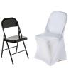 Efavormart 30 PCS White Premium Spandex Stretch Folding Chair Covers for Party Dining W/Foot Pockets Washable Wedding Chair Slip Covers for Outdoor -220GSM view 3