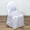 Efavormart 30 PCS White Glossy Satin Banquet Chair Covers, Reusable Elegant Chair Covers view 1