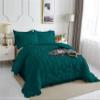 3 Piece Pinch Pleated Ruffle Comforter Set Premium Super Soft | 600 GSM All Season Pintuck | 1000 Thread Count | 100% Egyptian Cotton (Full/Queen Size Teal Color) view 1
