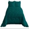 3 Piece Pinch Pleated Ruffle Comforter Set Premium Super Soft | 600 GSM All Season Pintuck | 1000 Thread Count | 100% Egyptian Cotton (Full/Queen Size Teal Color) view 4