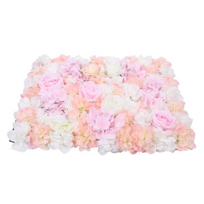 10 Pcs Artificial Flowers Wall Pink Romantic Flower Wall for Background Decoration Silk Flower Roses Hanging Wall Panel Wedding Photography Venue Main Road Decor Silk Flower Panels