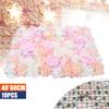 10 Pcs Artificial Flowers Wall Pink Romantic Flower Wall for Background Decoration Silk Flower Roses Hanging Wall Panel Wedding Photography Venue Main Road Decor Silk Flower Panels view 2