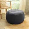 Jaxx Ellis Ottoman Shearling Faux-Lamb Plush Pouf for Modern Interior Design, Large, Black view 2