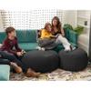 Jaxx Ellis Ottoman Shearling Faux-Lamb Plush Pouf for Modern Interior Design, Large, Black view 4
