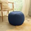 Jaxx Ellis Ottoman Shearling Faux-Lamb Plush Pouf for Modern Interior Design, Small, Indigo view 2