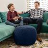 Jaxx Ellis Ottoman Shearling Faux-Lamb Plush Pouf for Modern Interior Design, Small, Indigo view 4