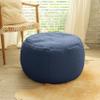 Jaxx Ellis Ottoman Shearling Faux-Lamb Plush Pouf for Modern Interior Design, Large, Indigo view 2