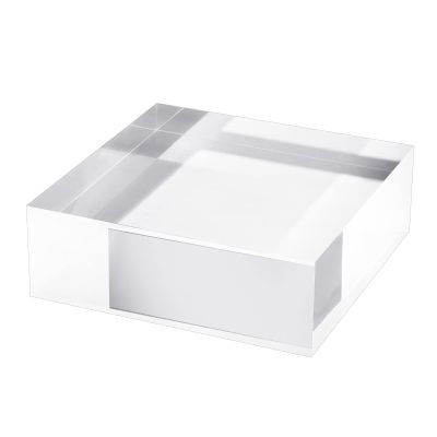 CiaoHER 2in Thickness Solid Acrylic Cube Display Block Clear Polished Pedestal Stand Riser Solid Base 2'' x 6" x 6", 1 Pack