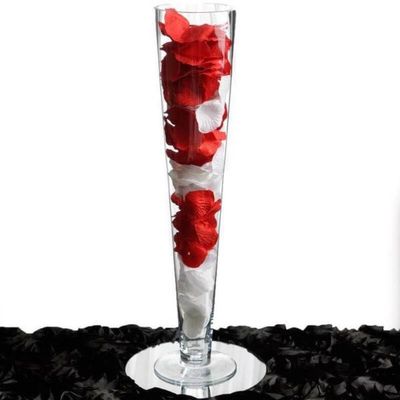 Efavormart 4 Pack | 28'' Clear Heavy Duty Trumpet Glass Vase