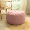 Jaxx Ellis Ottoman Shearling Faux-Lamb Plush Pouf for Modern Interior Design, Large, Pink view 2