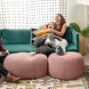 Jaxx Ellis Ottoman Shearling Faux-Lamb Plush Pouf for Modern Interior Design, Large, Pink view 3