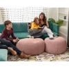 Jaxx Ellis Ottoman Shearling Faux-Lamb Plush Pouf for Modern Interior Design, Large, Pink view 4