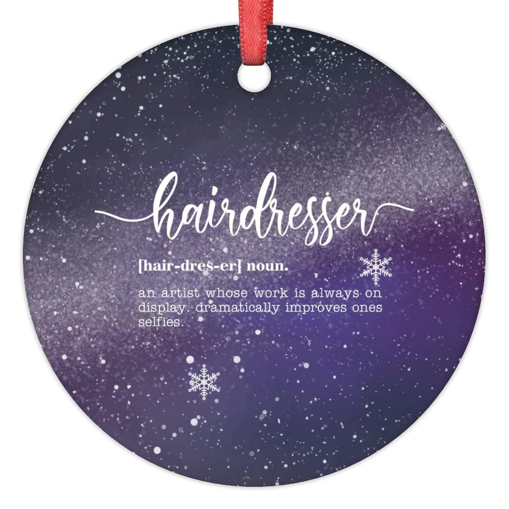 Christmas Ornaments 2022 Hairdresser Definitions Ornament for Christmas Tree Decor Hairdresser Funny Quote Personalized Christmas Ornaments Holiday Christmas Keepsake New Year Gifts 3 Inch