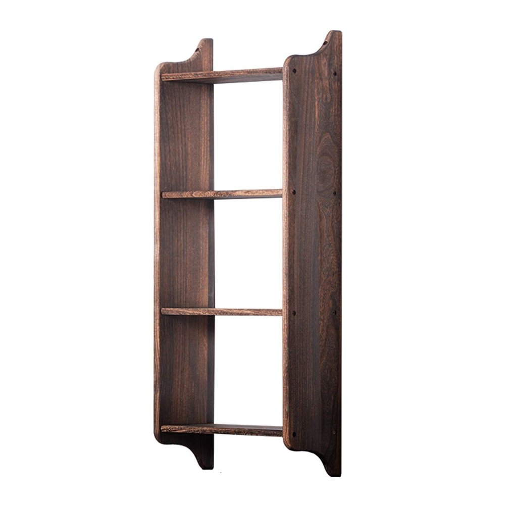 Bookcase Rustic Brown Wood Wall Mounted Floating Bookshelf Display Shelving Unit Storage & Decor for Bathroom, Office, Living Room, Bedroom, Laundry, Kitchen Bookshelf ( Size : 17.3"x42.9"x7.9" )