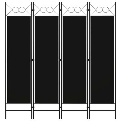 4-Panel Room Divider,Room Divider Partition Privacy Screen for School, Church, Office, Classroom, Dorm Room,Room,Studio,Conference Black 63"x70.9"