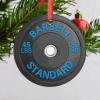 Barbell Weight Plate Ornament for Christmas Tree Decor Barbell Standard Personalized Christmas Ornaments 2022 Hanging Ornaments Holiday Christmas Keepsake New Year Gifts 3 Inch view 3