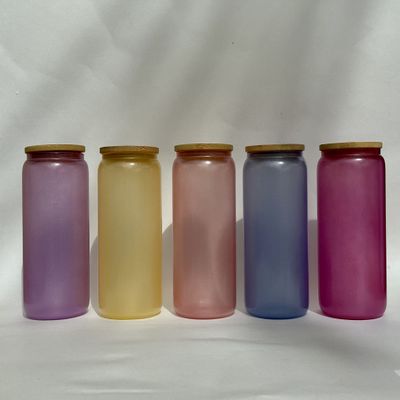 16 OZ UV COLOR CHANGE/GLOW IN THE DARK DRINKING JAR (Pink)