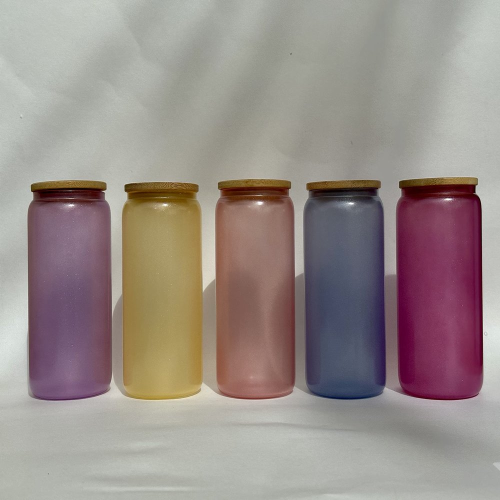 16 OZ UV COLOR CHANGE/GLOW IN THE DARK DRINKING JAR (Pink)