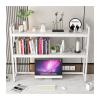 KIZQYN Bookcase 3-Tiers Desktop Bookshelf Storage Organizer Shelves Marble and White Metal Frame Home Office Space Organizer for Storing Books,Files,Office Supplies Bookshelf (Size : 95cmx24cmx83cm) view 1