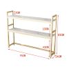 KIZQYN Bookcase 3-Tiers Desktop Bookshelf Storage Organizer Shelves Marble and White Metal Frame Home Office Space Organizer for Storing Books,Files,Office Supplies Bookshelf (Size : 95cmx24cmx83cm) view 2